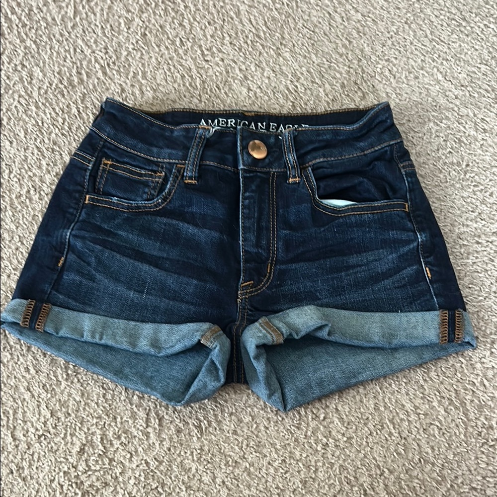 American Eagle Outfitters Blue Jean Shorts Distressed Style